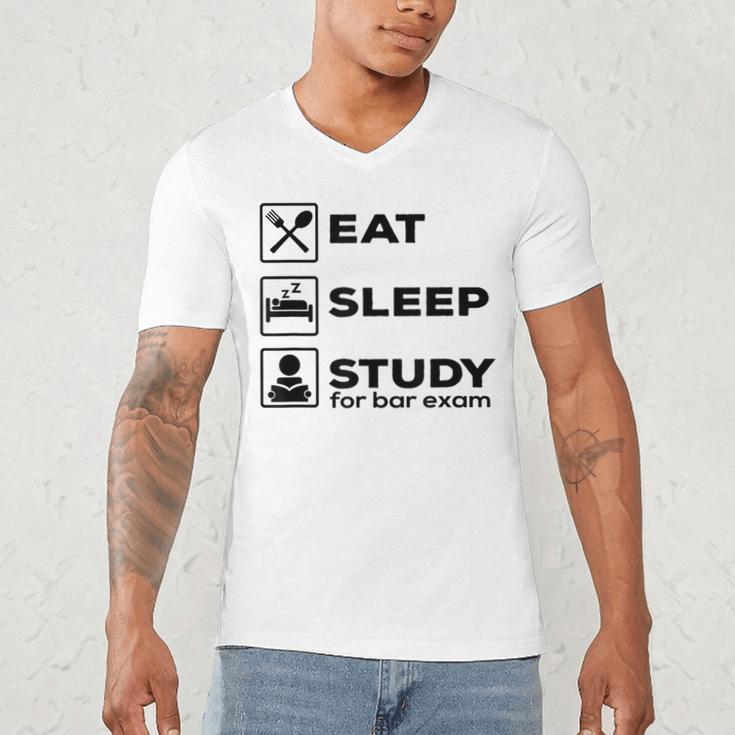 Eat Sleep Study For Bar Exam Lawyer Graduation Men's V-Neck T-Shirt