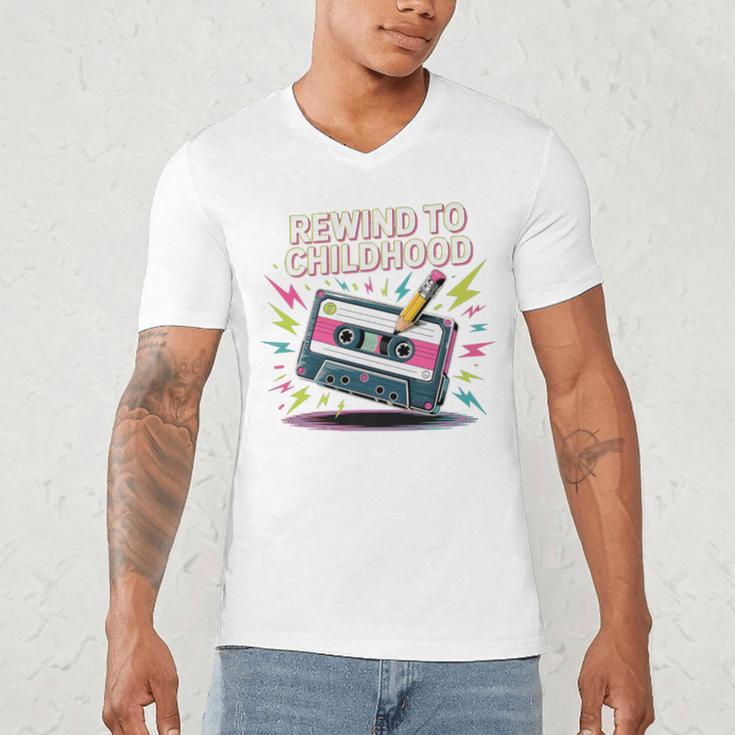 Elder Millennials Embracing 90s Rewind Nostalgia Vibes Premium Men's V-Neck T-Shirt Elder Millennials Embracing 90s Rewind Nostalgia Vibes Premium Men's V-Neck T-Shirt