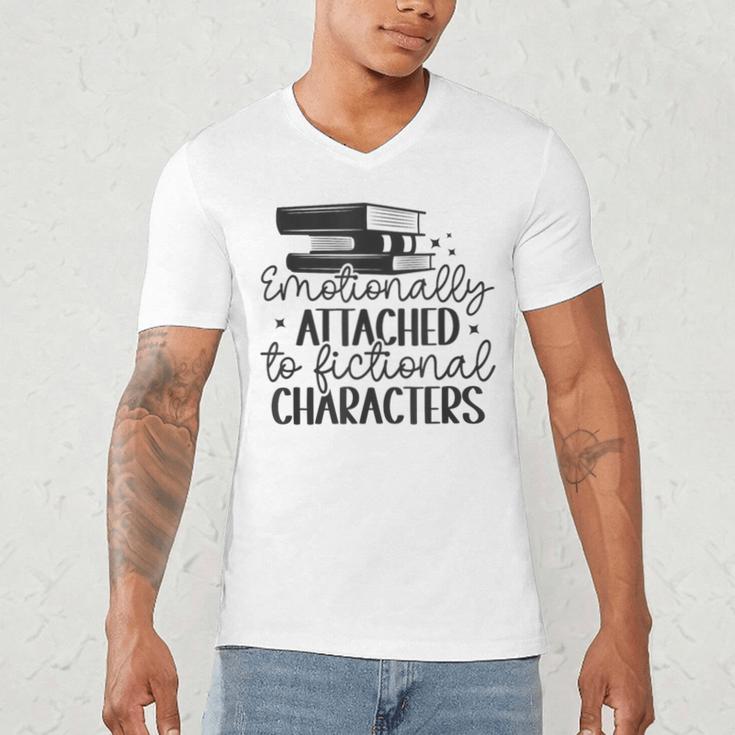 Emotionally Attached To Fictional Characters Banned Books Men's V-Neck T-Shirt