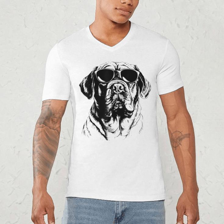 English Mastiff Sketch Drawing Art Dog Lover Mom Dad Women Men's V-Neck T-Shirt