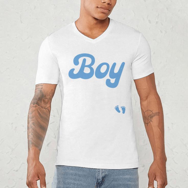 Expecting Dad Of Boy Est 2026 Father's Day Son-Dad To Be Men Men's V-Neck T-Shirt