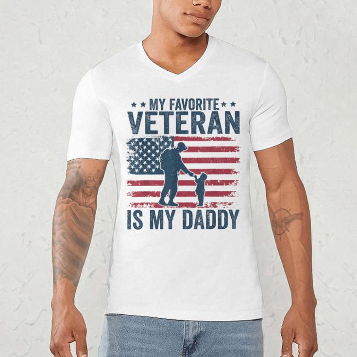 Father Veterans Day My Favorite Veteran Is My Daddy For Kids Men's V-Neck T-Shirt Father Veterans Day My Favorite Veteran Is My Daddy For Kids Men's V-Neck T-Shirt