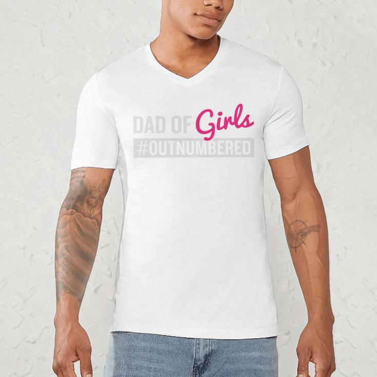 Father's Day Dad From Girl Outnumbered Men's V-Neck T-Shirt