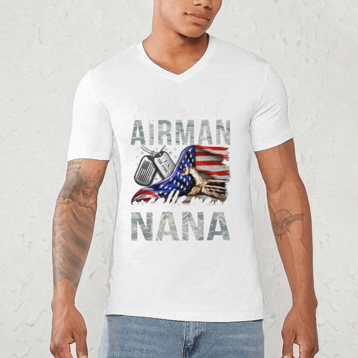 My Favorite Airman Calls Me Nana Air Force Graduation Nana Men's V-Neck T-Shirt