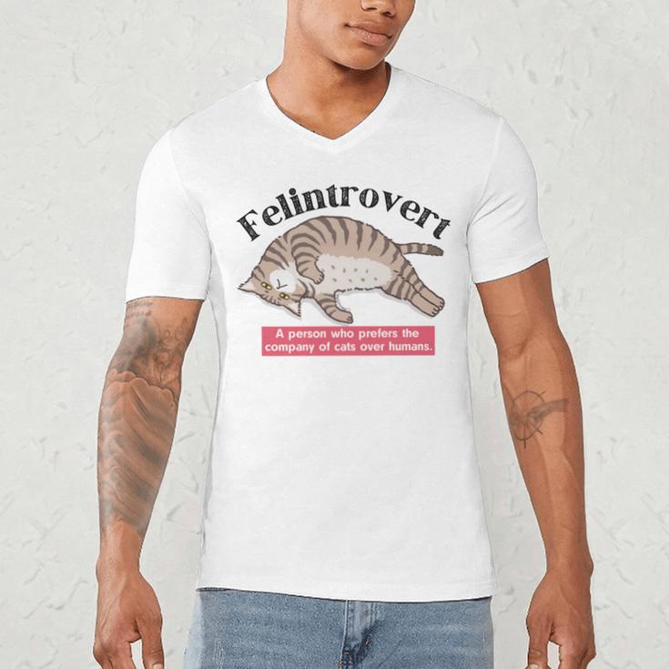 Felinetrovert CAT Lover Kitten CATS Funny Meme Introvert Pet Men's V-Neck T-Shirt Felinetrovert CAT Lover Kitten CATS Funny Meme Introvert Pet Men's V-Neck T-Shirt