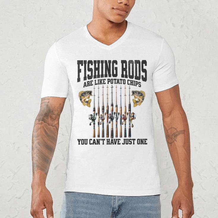 Fishing Tuna Bass Rod Fisherman Cool Dad Quote Men's V-Neck T-Shirt