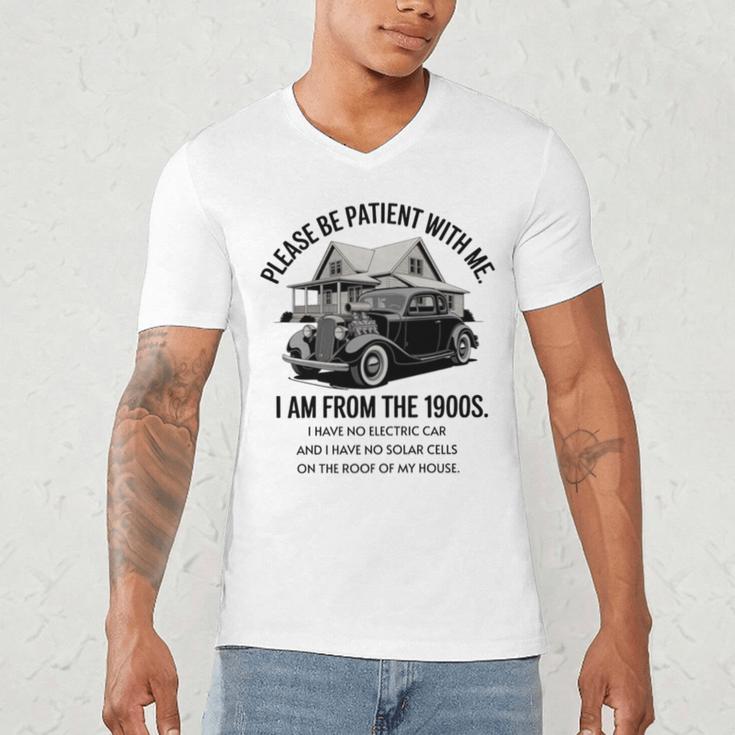 Forgive Me I'm From The 1900s No E-Car No SolarCells Premium Tri-Blend Men's V-Neck T-Shirt