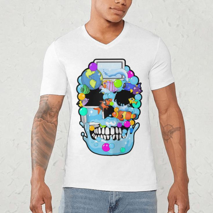 Frutiger Aero Aesthetic Tech Skull Computer Fishes Raglan Baseball Tee Men's V-Neck T-Shirt Frutiger Aero Aesthetic Tech Skull Computer Fishes Raglan Baseball Tee Men's V-Neck T-Shirt