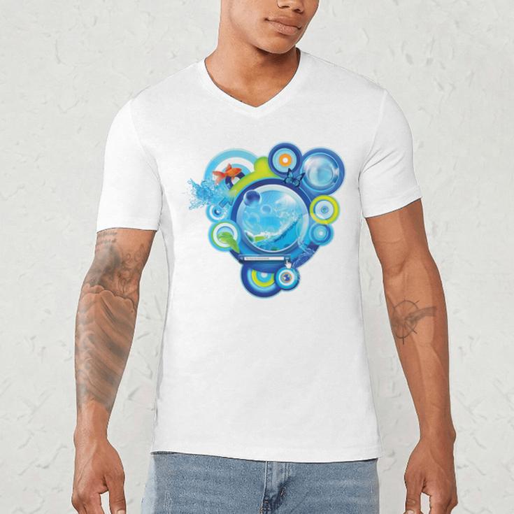 Frutiger Aero Metro Abstract Maximalism 2000s Nostalgia Premium Tri-Blend Men's V-Neck T-Shirt