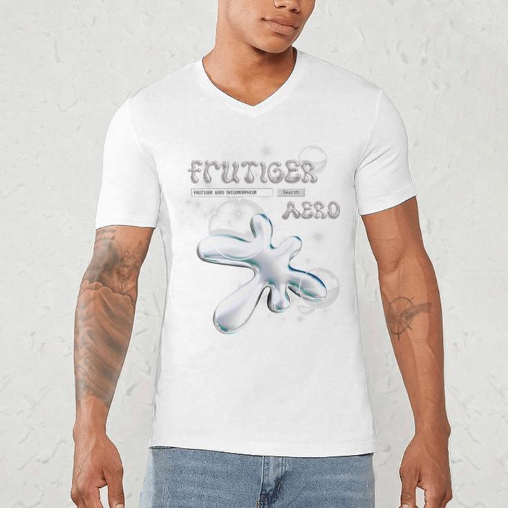 Frutiger Aero Y2K Fashion Trends Statement Piece Tech Orb Premium Tri-Blend Men's V-Neck T-Shirt Frutiger Aero Y2K Fashion Trends Statement Piece Tech Orb Premium Tri-Blend Men's V-Neck T-Shirt