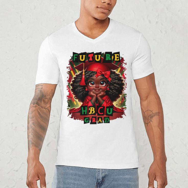 Future HBCU Grad History Girl Graduation HBCU Men's V-Neck T-Shirt