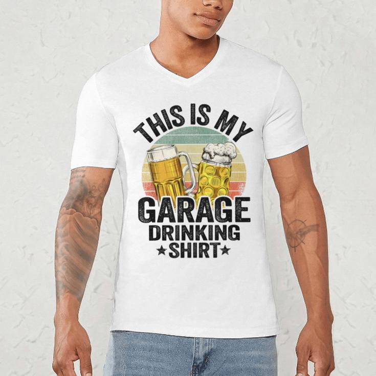 Garage Drinker Dad Vintage Beer This Is My Garage Drinking Men's V-Neck T-Shirt