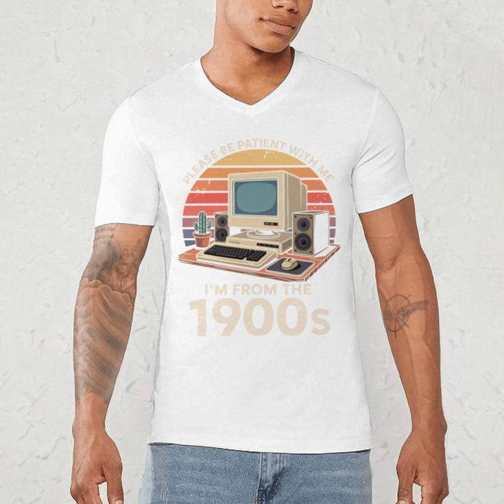 Geek Please Be Patient I'm From The 1900s Retro Computer PC Men's V-Neck T-Shirt Geek Please Be Patient I'm From The 1900s Retro Computer PC Men's V-Neck T-Shirt