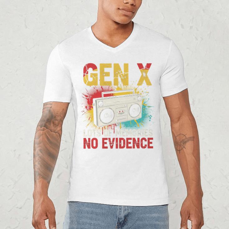Gen X Lots Of Memories No Evidence Retro Nostalgia Humor Men's V-Neck T-Shirt