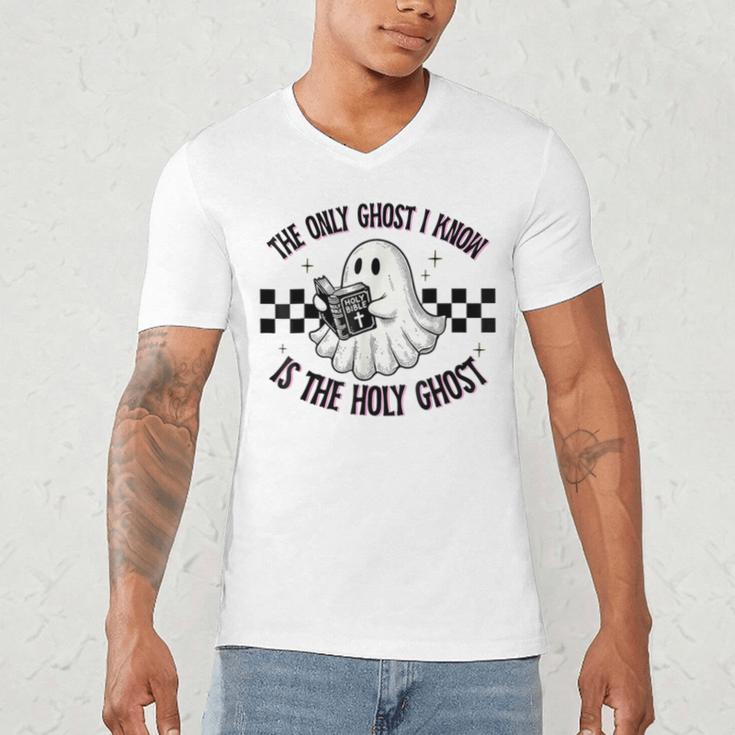 The Only Ghost I Know Is The Holy Ghost Ghost Read Book Men's V-Neck T-Shirt
