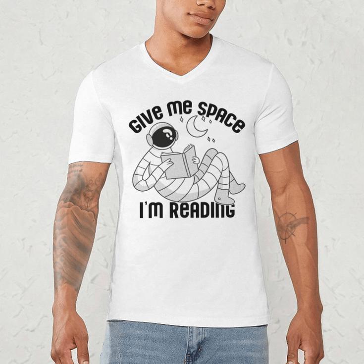 GIVE ME Space I'm Reading Kids Astronaut Book Reader Meme Premium Tri-Blend Men's V-Neck T-Shirt