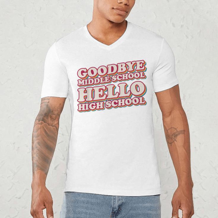 Goodbye Middle School Hello High School 8th Grade Graduation Men's V-Neck T-Shirt