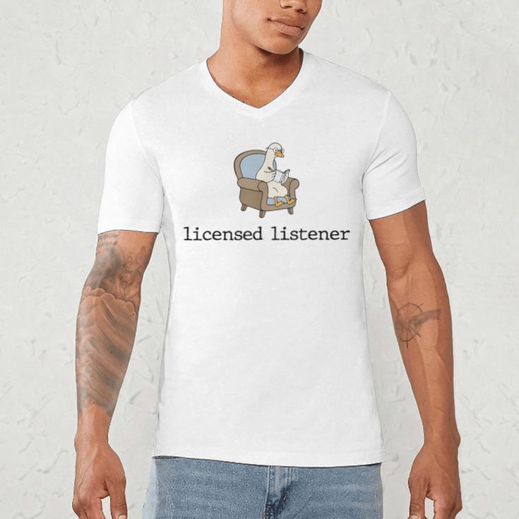 Goose Licensed Listener Psychology School Graduation Men's V-Neck T-Shirt