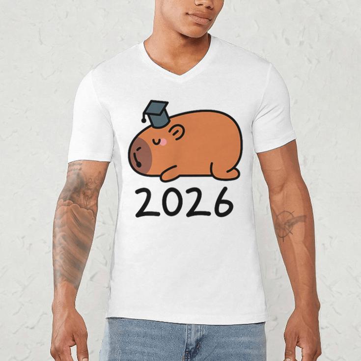 Grad Class Of 2026 Capybara Graduation Graduated Kids Men's V-Neck T-Shirt