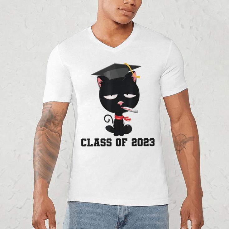 I Graduated Class Of2023 Cat Graduation Men's V-Neck T-Shirt