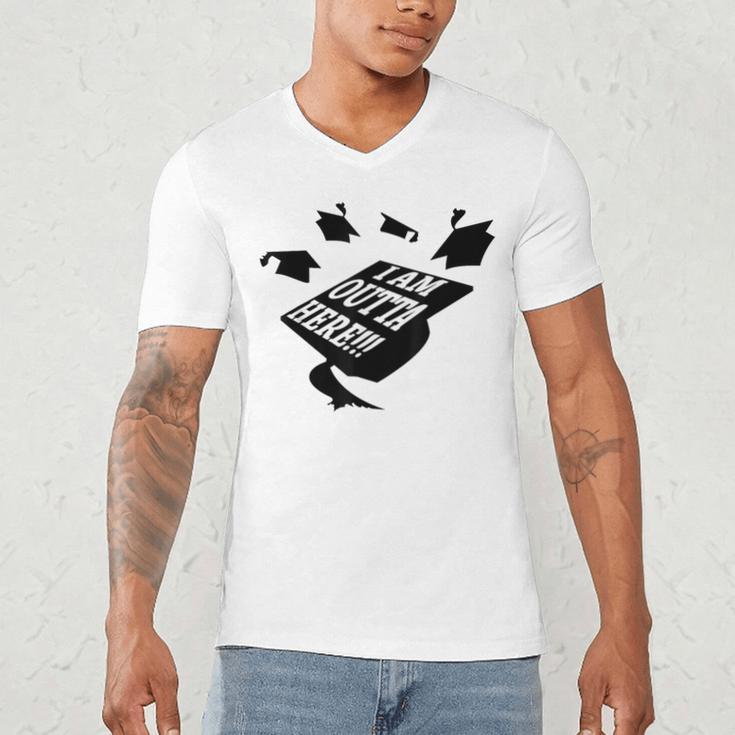 GRADUATION 2018 I AM OUTTA HERE SCHOOL MOVING UP GIFT SHIRT Men's V-Neck T-Shirt