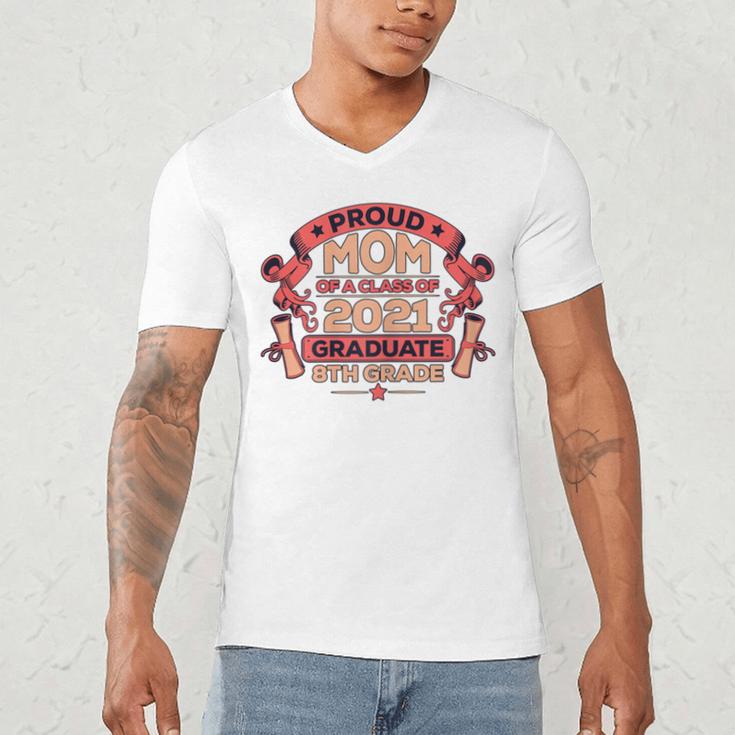 Graduation Proud Mom Of 8th Grade Graduate Men's V-Neck T-Shirt