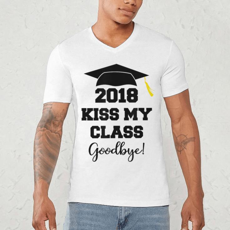 GraduationShirt Kiss My Class 2018 Goodbye Men's V-Neck T-Shirt