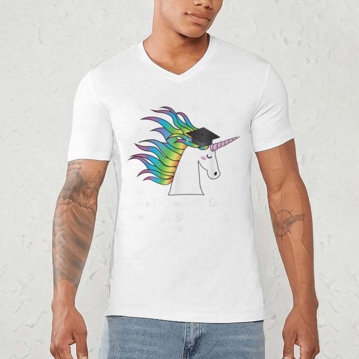 Graduation Unicorn Shirt She Believed Did School 2017 Men's V-Neck T-Shirt