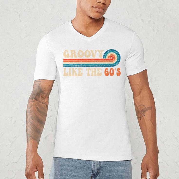 Groovy Like The 60s Aesthetic Nostalgia 1960's Retro Men's V-Neck T-Shirt