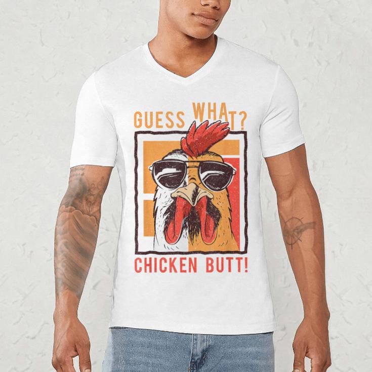 Guess What Chicken Butt DadSiblingsFriends Humor Small Men's V-Neck T-Shirt