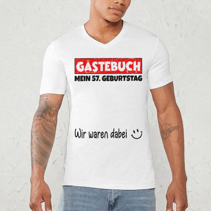 Guest Book Wir Waren Dabei Mein 57 Geburtstag German Men's V-Neck T-Shirt
