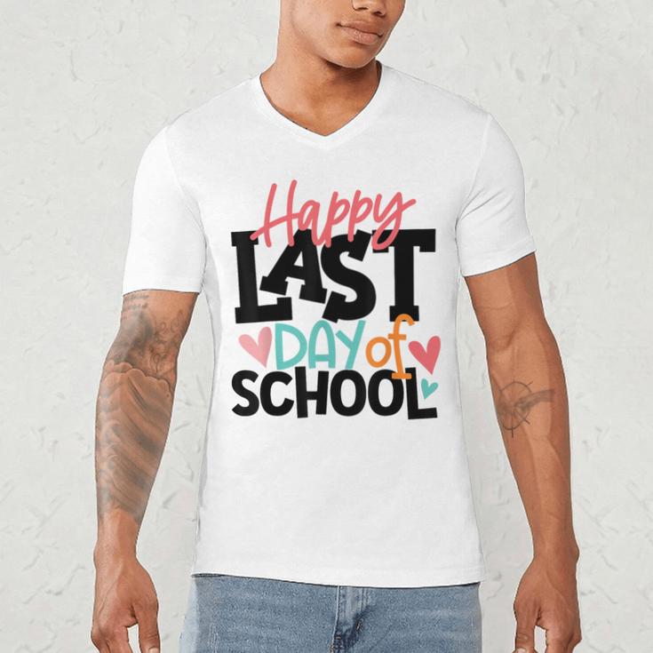 Happy Last Day Of School Kids Teacher Student Graduation Men's V-Neck T-Shirt