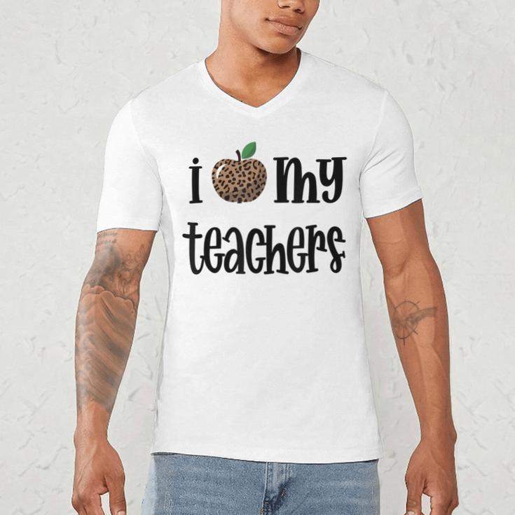 I Heart My Teachers I Love My Teachers Graduation Kids Teens Men's V-Neck T-Shirt