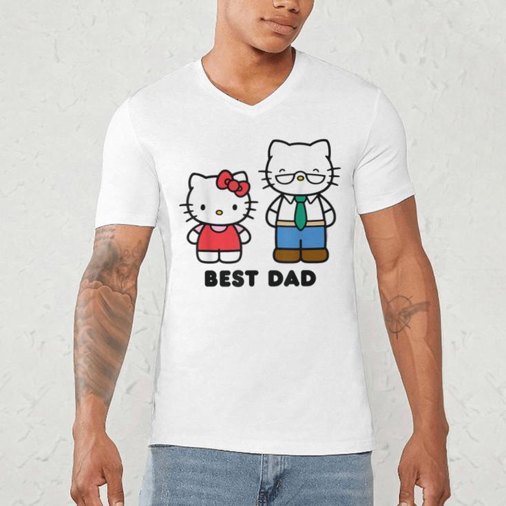 Hello Kitty Best Dad Fathers Day Small Men's V-Neck T-Shirt Hello Kitty Best Dad Fathers Day Small Men's V-Neck T-Shirt
