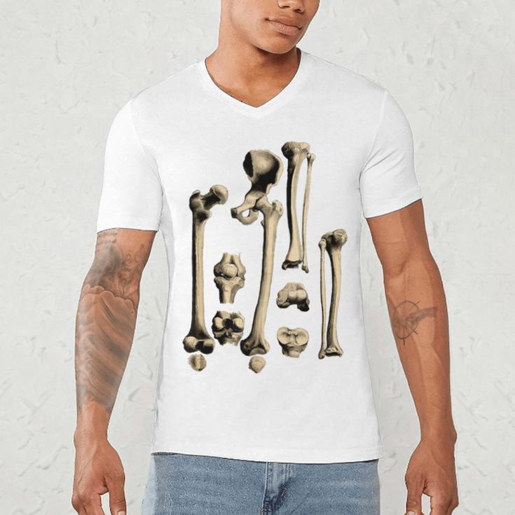 Hip And Leg Bones Book Print Vintage Human Bones Men's V-Neck T-Shirt Hip And Leg Bones Book Print Vintage Human Bones Men's V-Neck T-Shirt