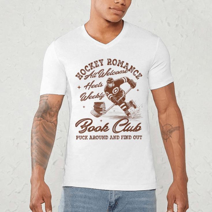 Hockey Romance Smut Reader Book Club Book Lover Bookish Men's V-Neck T-Shirt Hockey Romance Smut Reader Book Club Book Lover Bookish Men's V-Neck T-Shirt