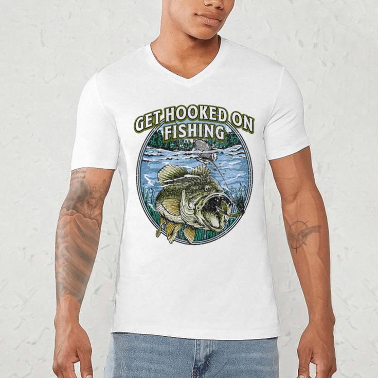 Hooked On Fishing Introvert Sayings Antisocial Quotes Raglan Baseball Tee Men's V-Neck T-Shirt Hooked On Fishing Introvert Sayings Antisocial Quotes Raglan Baseball Tee Men's V-Neck T-Shirt