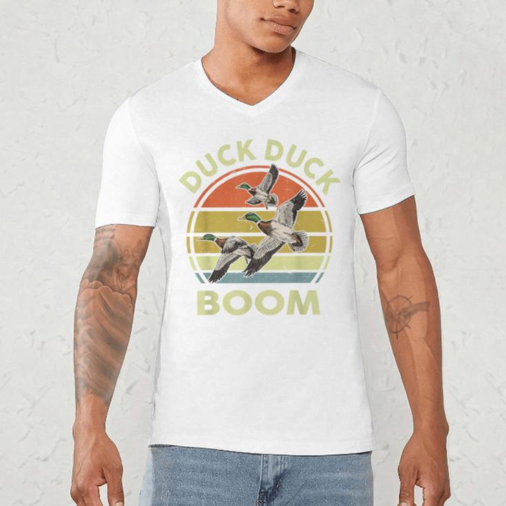 Hunting-Shirt Duck Boom Hunter Dad Grandpa Men Men's V-Neck T-Shirt