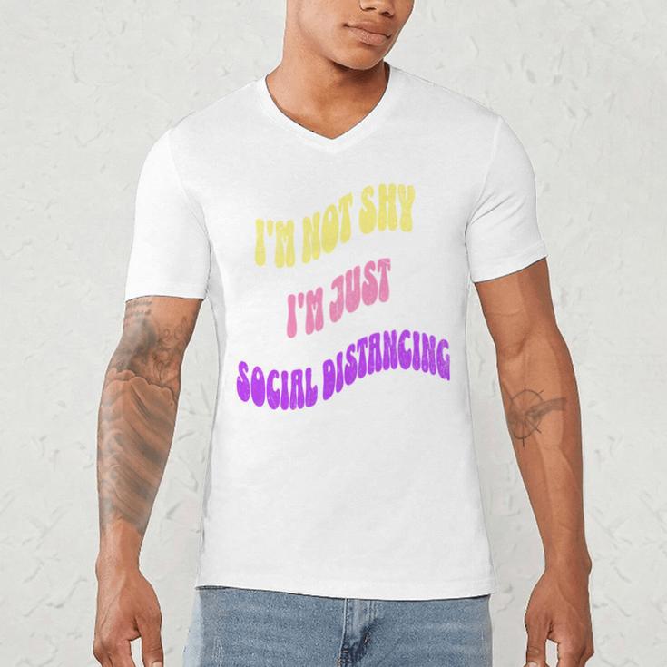 I'm Just Social Distancing Introvert Funny Men's V-Neck T-Shirt