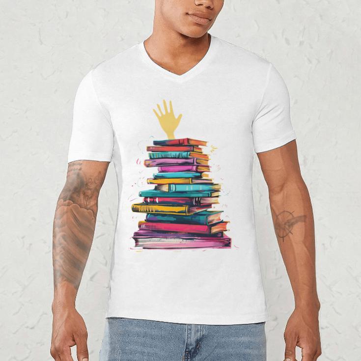 I'm OK Reading Books Library Bookworm Bookish Book Lover Men's V-Neck T-Shirt