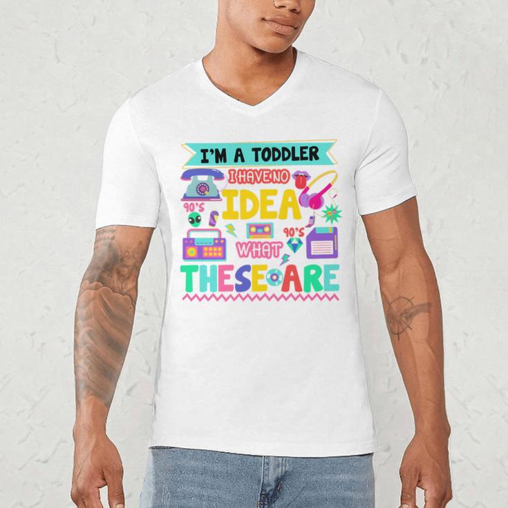 I'm A Toddler I Have No Ideas Retro Vintage 90s Nostalgia Premium Tri-Blend Men's V-Neck T-Shirt