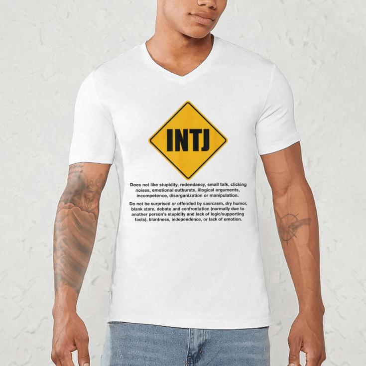 INTJ Warnings Architect Personality Type Introvert Men's V-Neck T-Shirt INTJ Warnings Architect Personality Type Introvert Men's V-Neck T-Shirt
