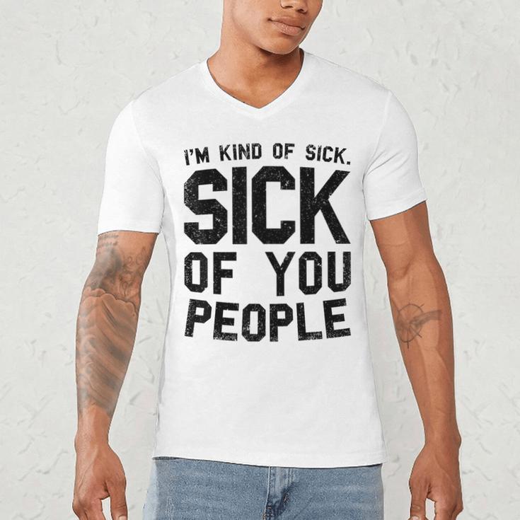 Introvert Men Women Sarcastic Saying Sick Of People Men's V-Neck T-Shirt
