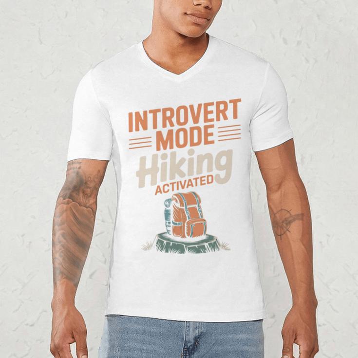 Introvert Mode Hiking Activated Hiker Men's V-Neck T-Shirt Introvert Mode Hiking Activated Hiker Men's V-Neck T-Shirt