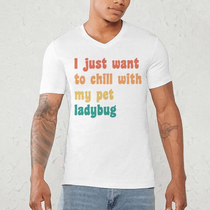 Introvert Pet Ladybug Mom Men's V-Neck T-Shirt