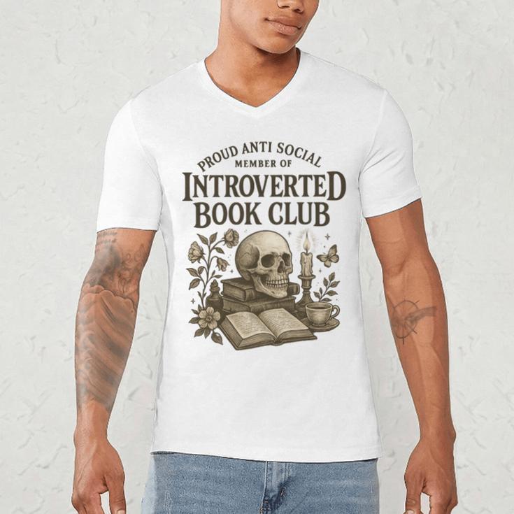Introverted Book Club Member Anti Social Reader Men's V-Neck T-Shirt