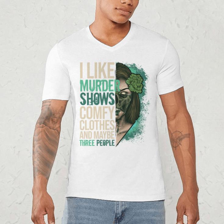Introverted Murder Shows True Crime Lovers Introvert Men's V-Neck T-Shirt