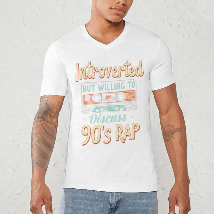 Introverted But Willing To Discuss 90s Rap Premium Tri-Blend Men's V-Neck T-Shirt Introverted But Willing To Discuss 90s Rap Premium Tri-Blend Men's V-Neck T-Shirt