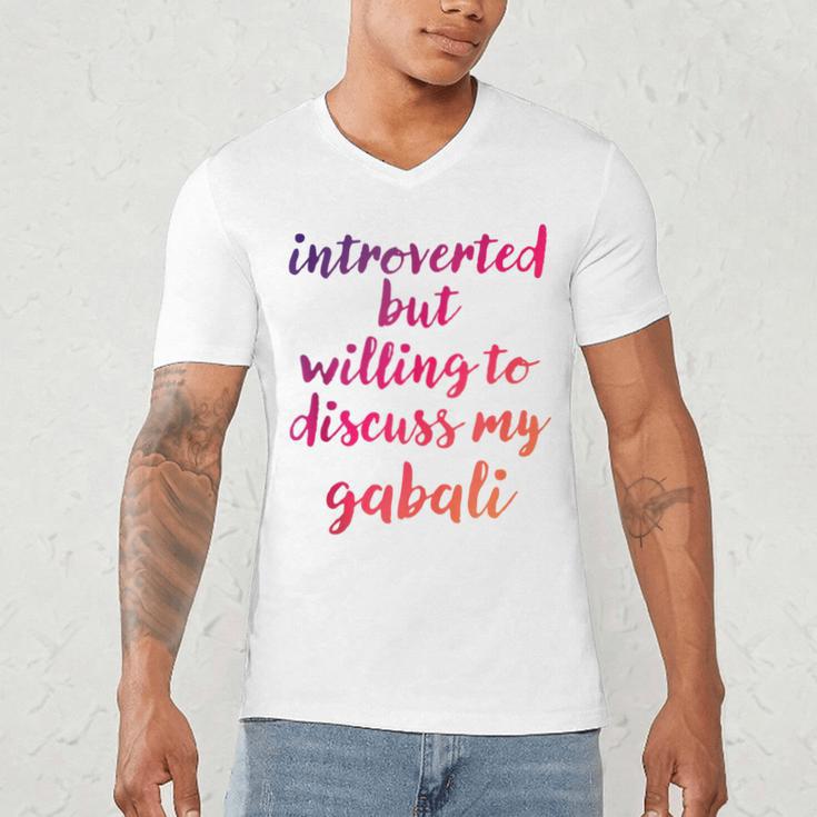 Introverted Willing To Discuss Gabali Introvert Men's V-Neck T-Shirt