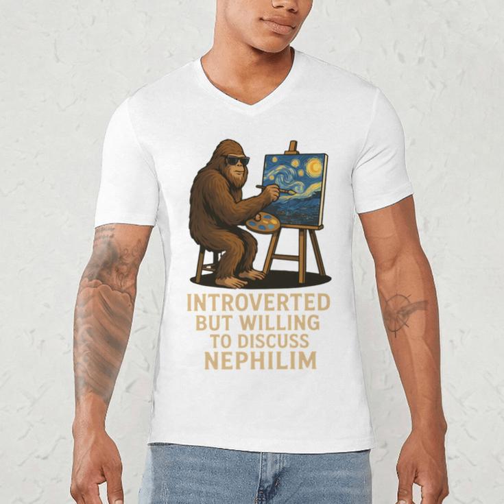 Introverted But Willing To Discuss Nephilim Men's V-Neck T-Shirt Introverted But Willing To Discuss Nephilim Men's V-Neck T-Shirt